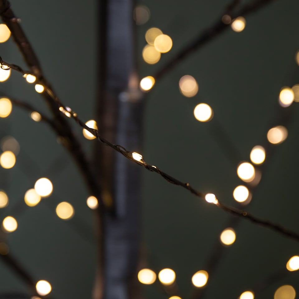 image 1 of 4ft (1.2m) Tall Light up Black Micro Dot Christmas Tree with 400 Warm White LEDs and Remote Control