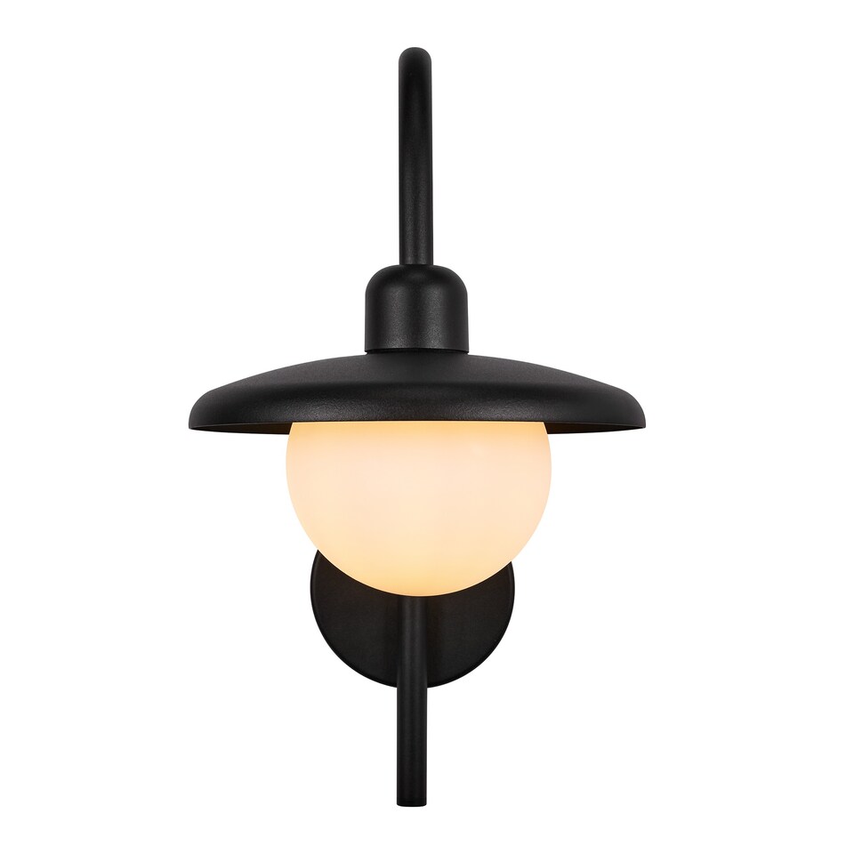 image 1 of Nordlux Berlo Outdoor Wall Light Black Metal Solar E27 Sensor Diffused  - Mains Powered, IP44 | Black | Black