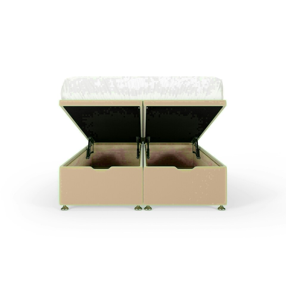 image 1 of Natural Plush Velvet Ottoman Base Small Double | Multi