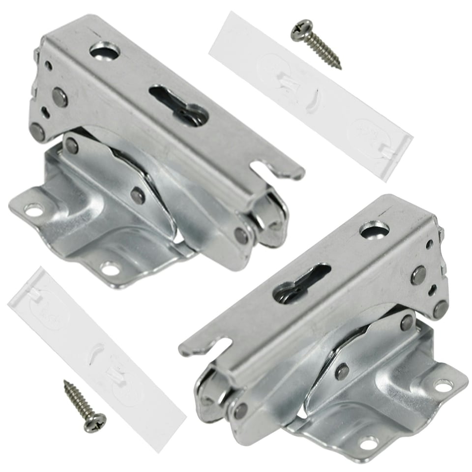 image 1 of SPARES2GO Door Hinge for Bosch Neff Siemens Fridge Freezer Pair 3704 3306 3307 5.0 Silver
