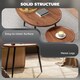 image 4 of HOMCOM Nesting Coffee Table Set of 2, 80cm Modern Stacking End Side Table with Metal Legs for Living Room Bedroom Office, Chestnut Wood Effect