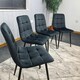 image 3 of Dining Chairs Set of 4 Black Velvet Kitchen chairs Black