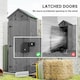 image 7 of Outsunny Wooden Garden Shed, Utility Outdoor Small Shed with Lockable Double Doors, Shelves and Roof Hatch, Grey