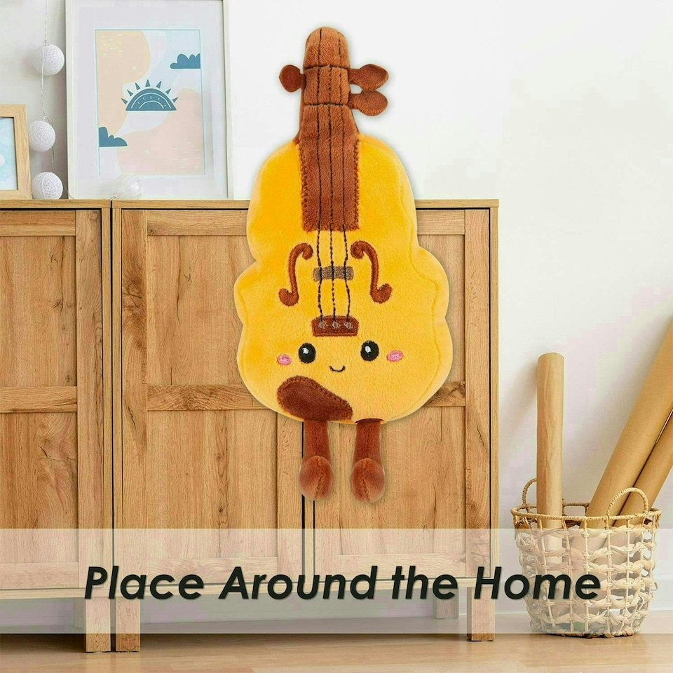 image 1 of Violin Soft Toy Cute Plushie Huggable Cuddly Stuffed Toy 16cm Yellow