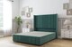 image 1 of Sloomy Hargrave Emerald Plush Divan Bed Base No Drawers With 54 Inch Wingback Headboard & 12 Inch Matching Footboard | Green | Emerald | Double | 1