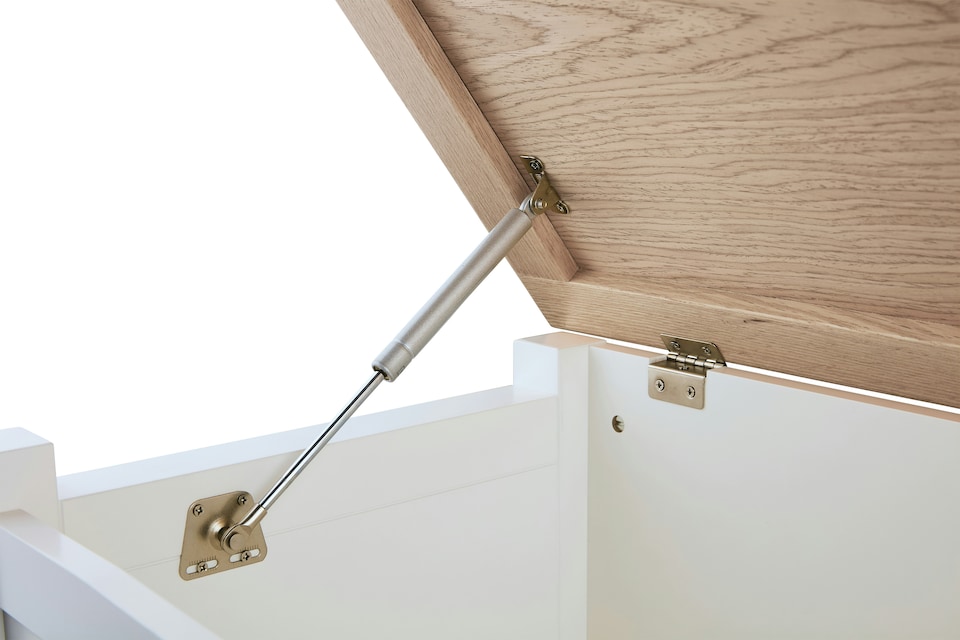 image 1 of Leines Toy Box Storage Chest in Classic White & Oak | White | 1