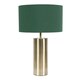 image 4 of ValueLights Lexy Antique Brass Touch Table Lamp with Forest Green Drum Shade