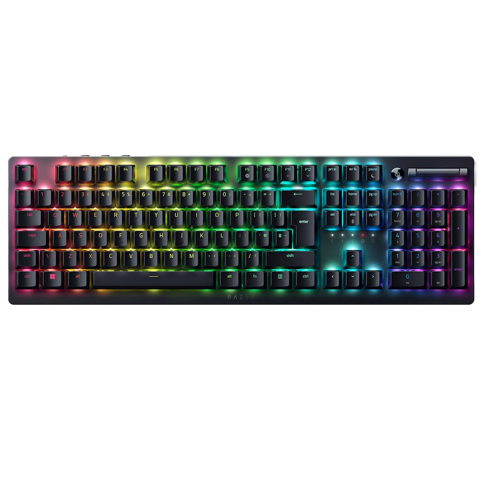 image 1 of DeathStalker V2 Pro (Red Switch) - Wireless Low-Profile Optical Gaming Keyboard (Linear Optical Switches, HyperSpeed Wireless, Bluetooth 5.0, Laser-Etched Keycaps) QWERTY UK Layout | Black