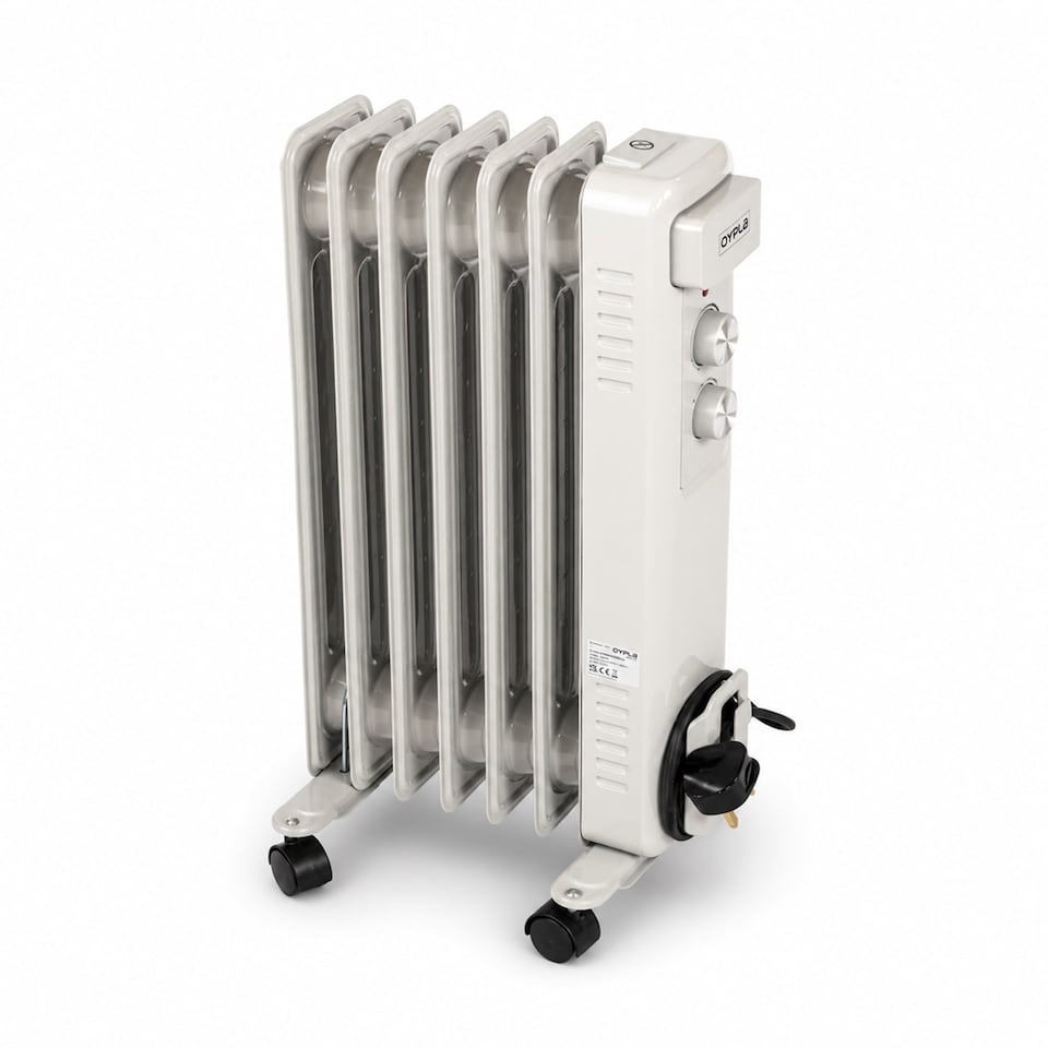 image 1 of 1500W 7 Fin Portable Oil Filled Radiator Electric Heater