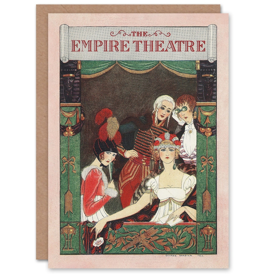 image 1 of George Barbier Art Card The Empire Theatre Vintage Advert