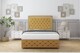 image 2 of Sloomy Sofia Chrome Mustard Plush Divan Bed Base 2 Drawers Right Side With 26 Inch Strutted Headboard & 12 Inch Matching Footboard | Gold | Mustard | Small Single | 1