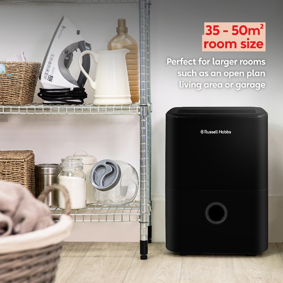 image 1 of Russell Hobbs 20L/Day Dehumidifier Clothes Drying 50m2 Room RHDH2002B