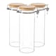 image 1 of Argon Tableware Glass Storage Jars with Wooden Clip Lids - 1.75 Litre - Pack of 3