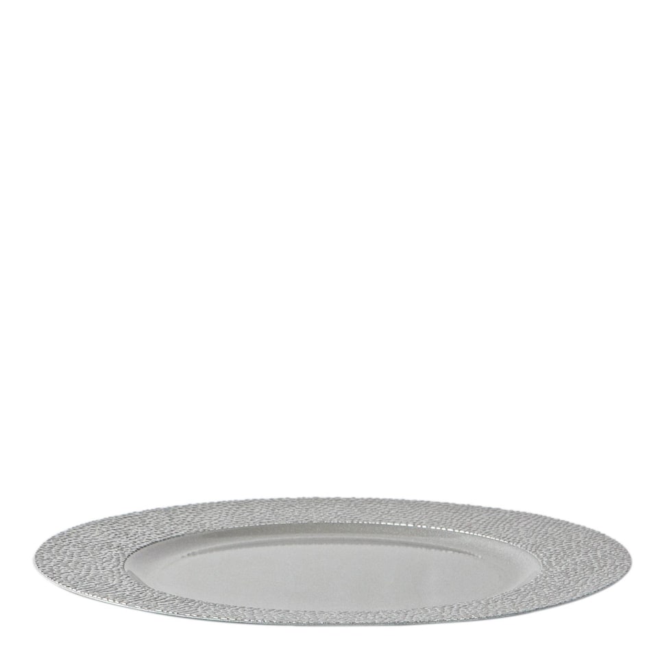 image 1 of Argon Tableware Hammered Charger Plates - 33cm - Silver - Pack of 6 | Silver | Hammered Silver