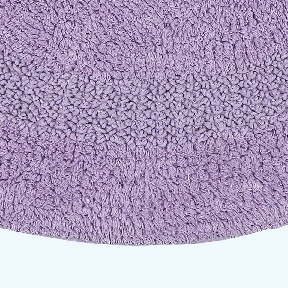 image 1 of Homescapes Luxury Reversible Round Bath Mat - Lilac Purple