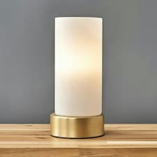 ValueLights Dimmable Brushed Gold Table Lamp and E14 Candle LED 5W Warm White 3000K Bulb