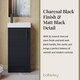 image 4 of Floor Standing Vanity Basin 400mm Charcoal & Matt Black Handle | Black | Charcoal Black | 861 x 405 x 222mm