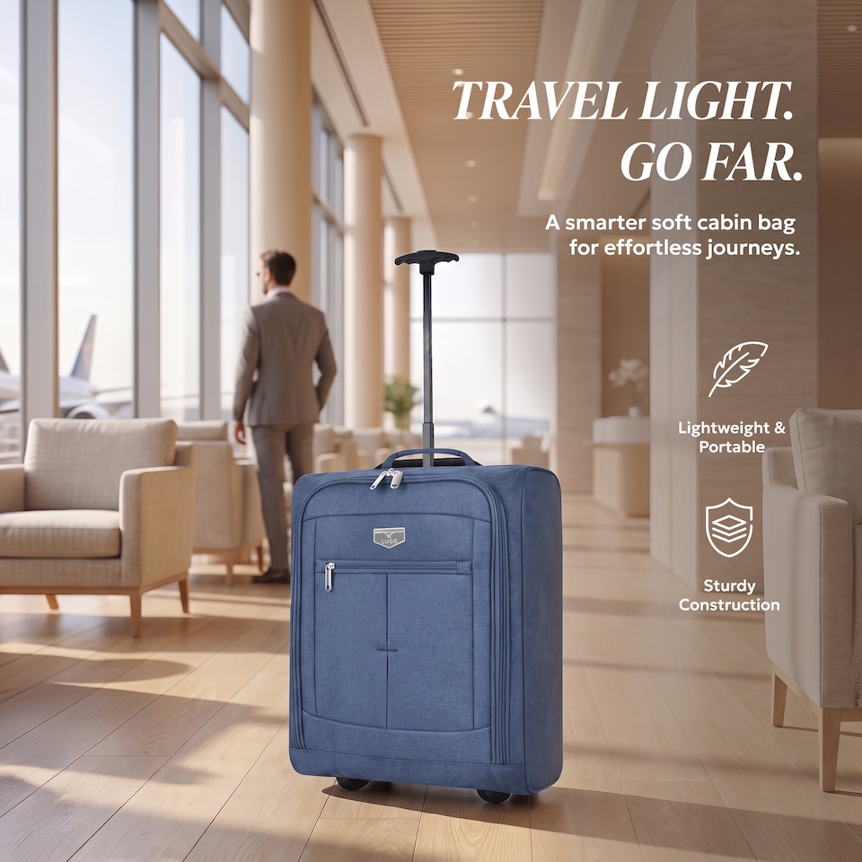 image 1 of Lugg Single Trolley Soft Cabin Bag 45x36x20cm Lightweight Hand Luggage