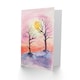 image 2 of Greeting Card Sun Rising Over Two Winter Trees Snow Landscape Birthday