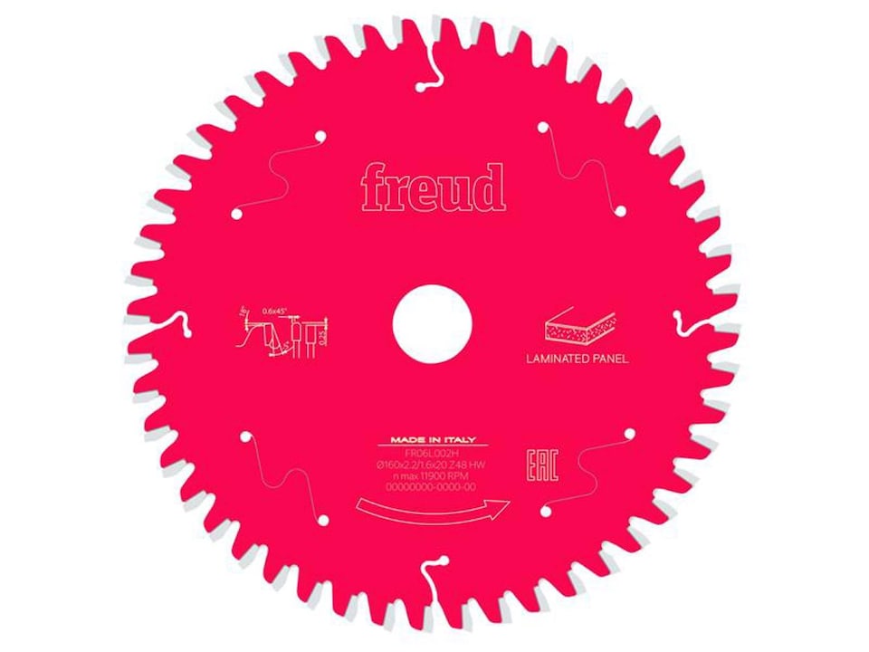 Freud Laminated Panel Circular Saw Blade 160 X 20 X 2.2     1.6mm X 48T
