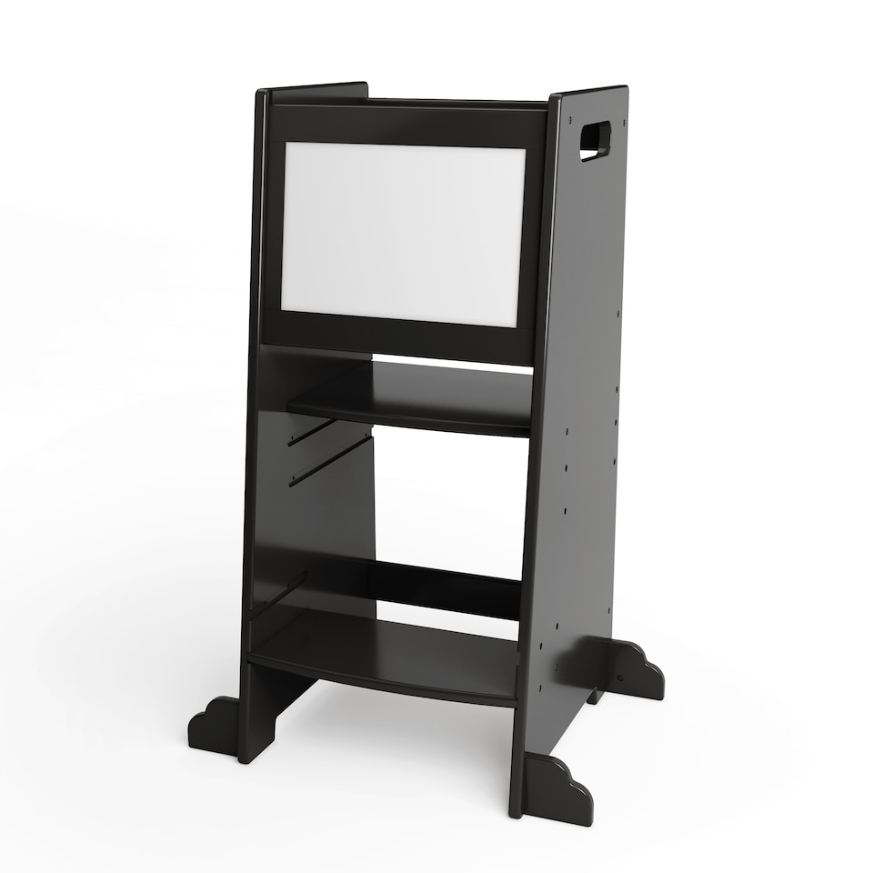 image 1 of Allis Baby Toddler Learning Tower with Adjustable Height and Built in Blackboard - Black | Black | One Size | 1