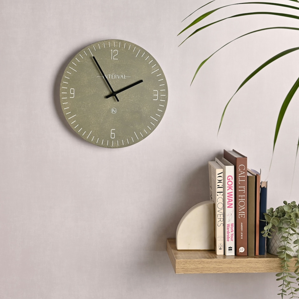 image 1 of Interval Resin Wall Clock 30cm - Pewter Grey | Pewter