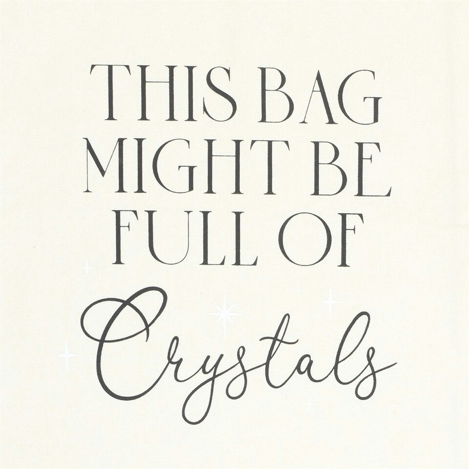 image 1 of Something Different Full Of Crystals Cotton Tote Bag - Black/White - One Size | Black