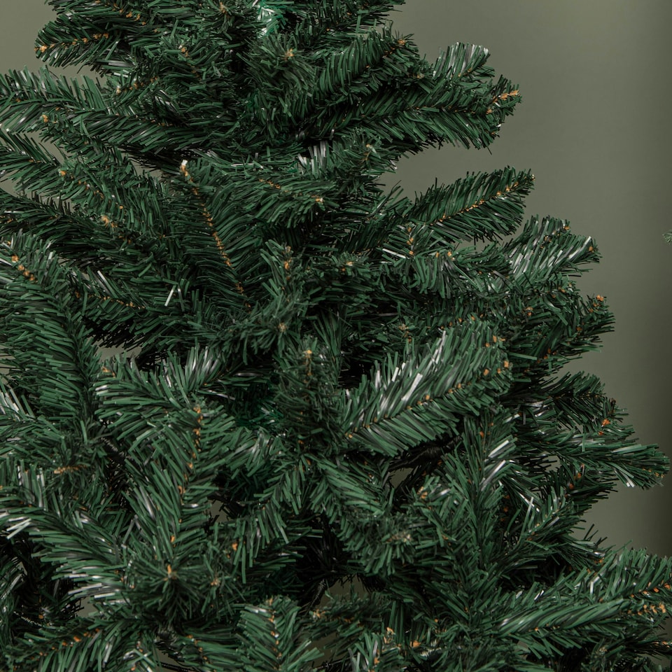 image 1 of 5ft (1.5m) Green Artificial Christmas Tree with Green Metal Stand and 329 Tips
