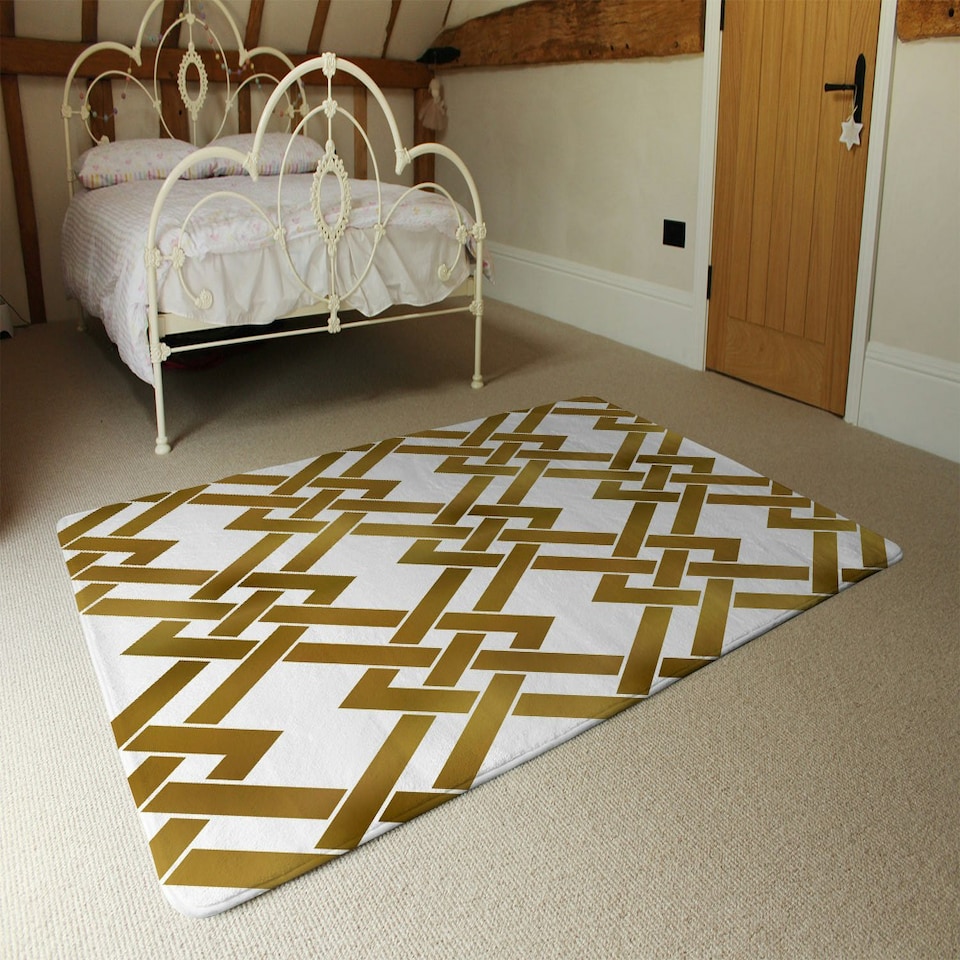 image 1 of Gold Geometric Chain (Rug) Gold | Large: 140x200cm