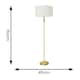 image 2 of ValueLights Maggie Gold Metal Candlestick Floor Lamp with White Fabric Lamp Shade