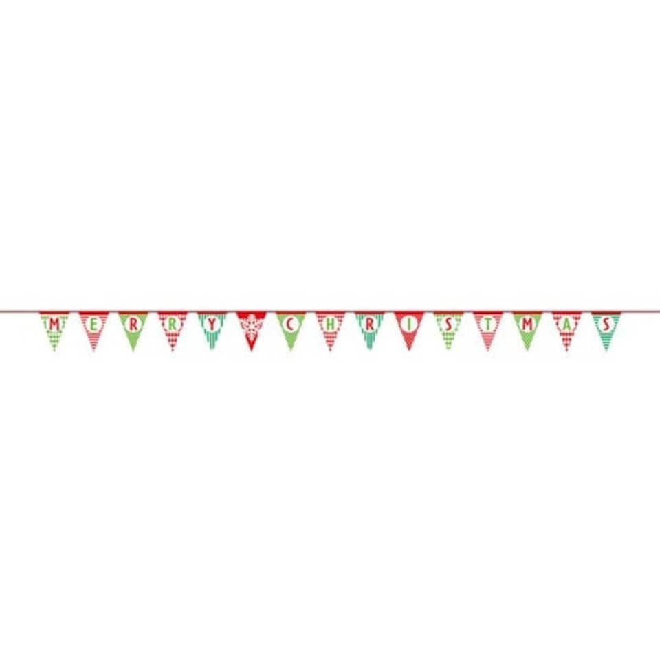 Merry Christmas Paper Flag Pennant Bunting Banner Hanging Decoration 4.26m