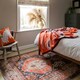 image 3 of KUKOON Terracotta Blue Distressed Persian Style Non Slip Washable Low Pile Rug 60cm x 110cm
