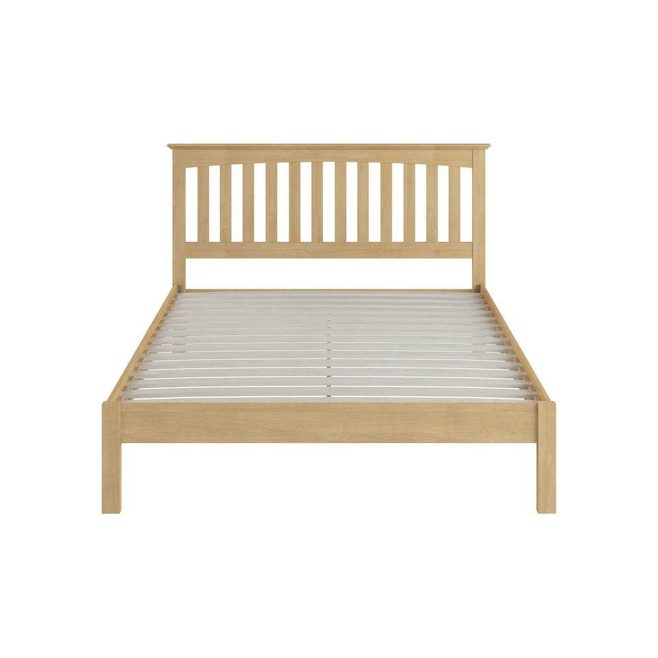 image 1 of Dunkeld Solid Wooden Oak Low Footboard Shaker Style Bed Frame (Double) | Brown | Oak | Double