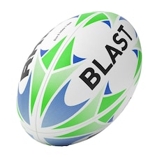 Rhino Blast Rugby Ball - White/Blue/Green - 5