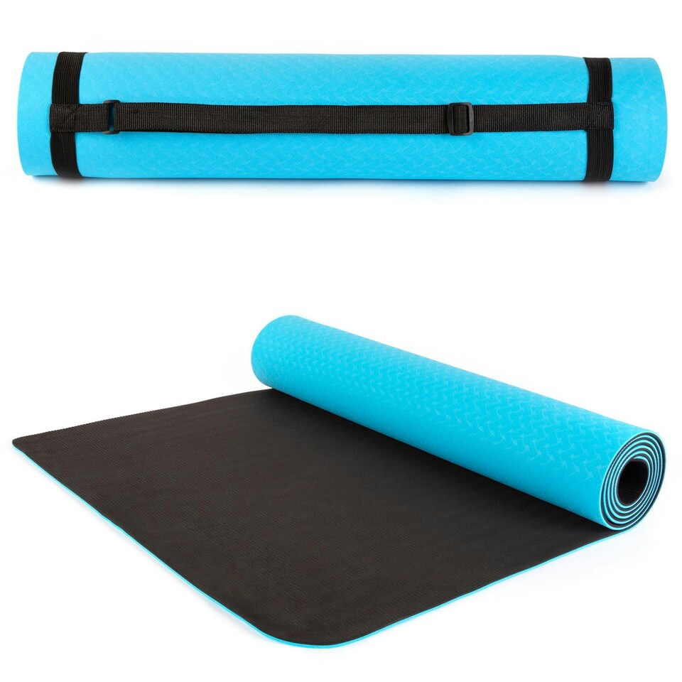 image 1 of just be... TPE - 5mm - Yoga Mat - Blue/Black