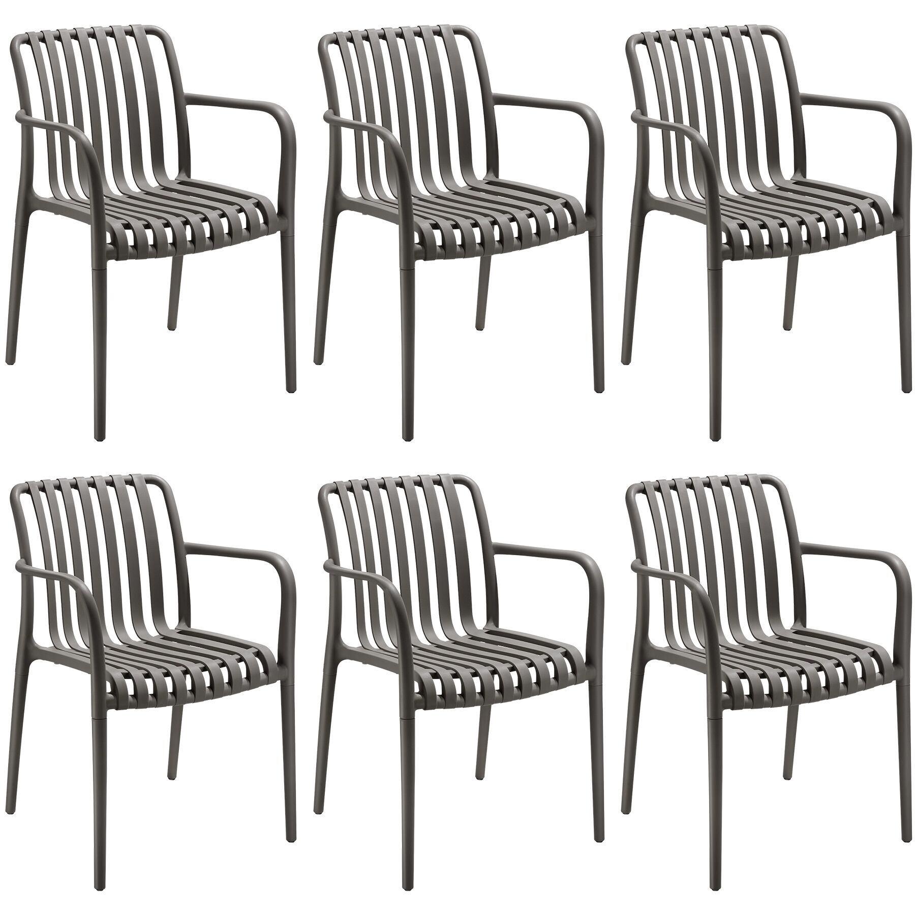 Garden Chairs Alcudia - weather-resistant, durable and long-lasting plastic | Grey | anthracite | One Size | 6