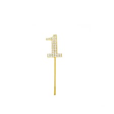 Cake Topper Number 1 Gold Sparkly Diamond Gold