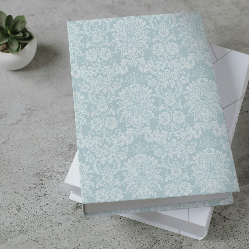 image 1 of Transform Peel & Stick Large Damask Duck Egg Self-Adhesive Wallpaper Blue | Duck Egg