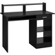 image 1 of Yaheetech Office Computer Desk with Keyboard Tray Black