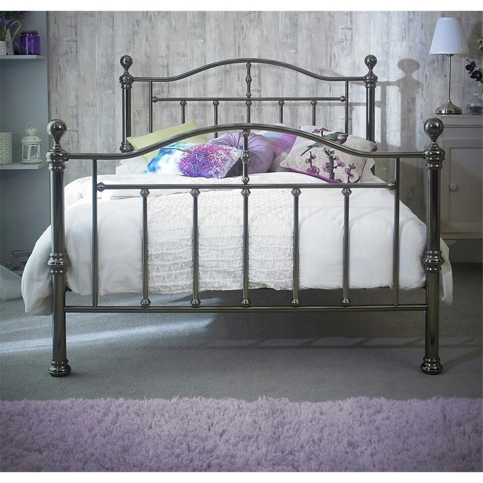 image 1 of 4ft 6" Double Elizabeth Black Nickel Metal Bed Frame - (149cm)