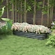 image 10 of Outsunny Galvanised Raised Garden Bed Planter Box with Safety Edging, Dark Grey
