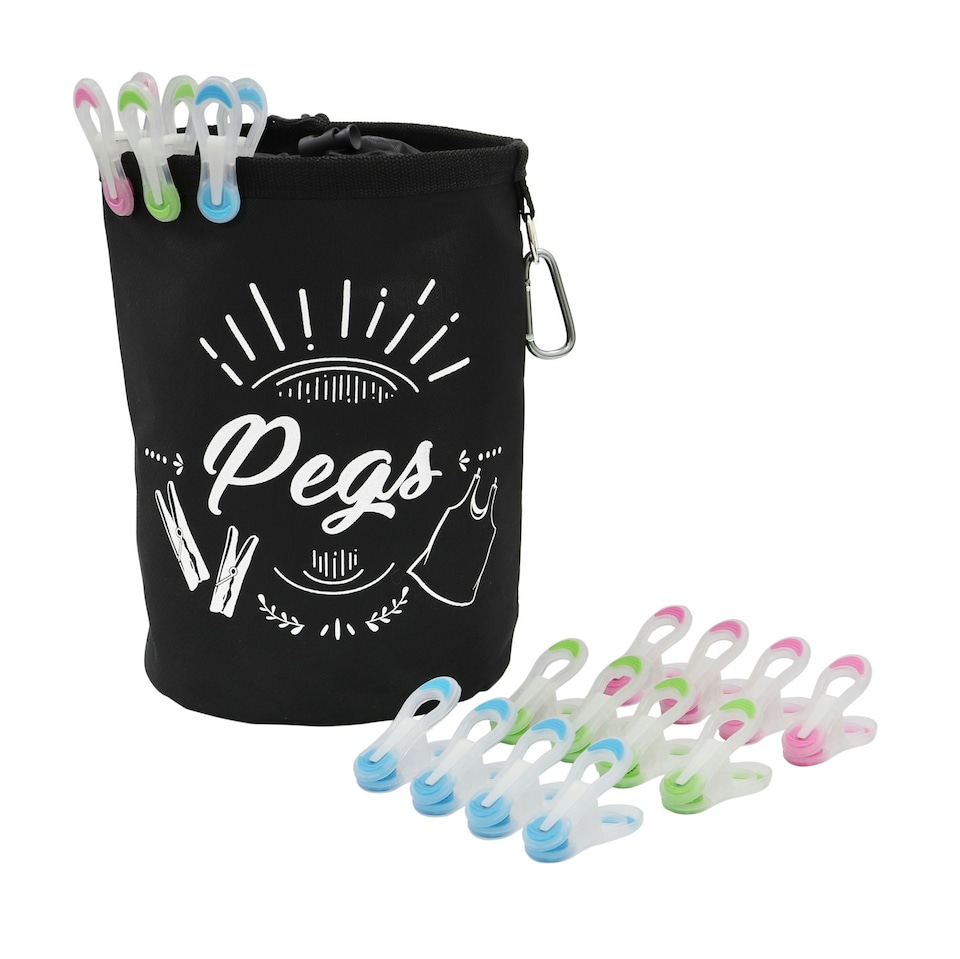 image 1 of JVL Large Peg Bag with 72 Prism Soft Touch Mini Pegs