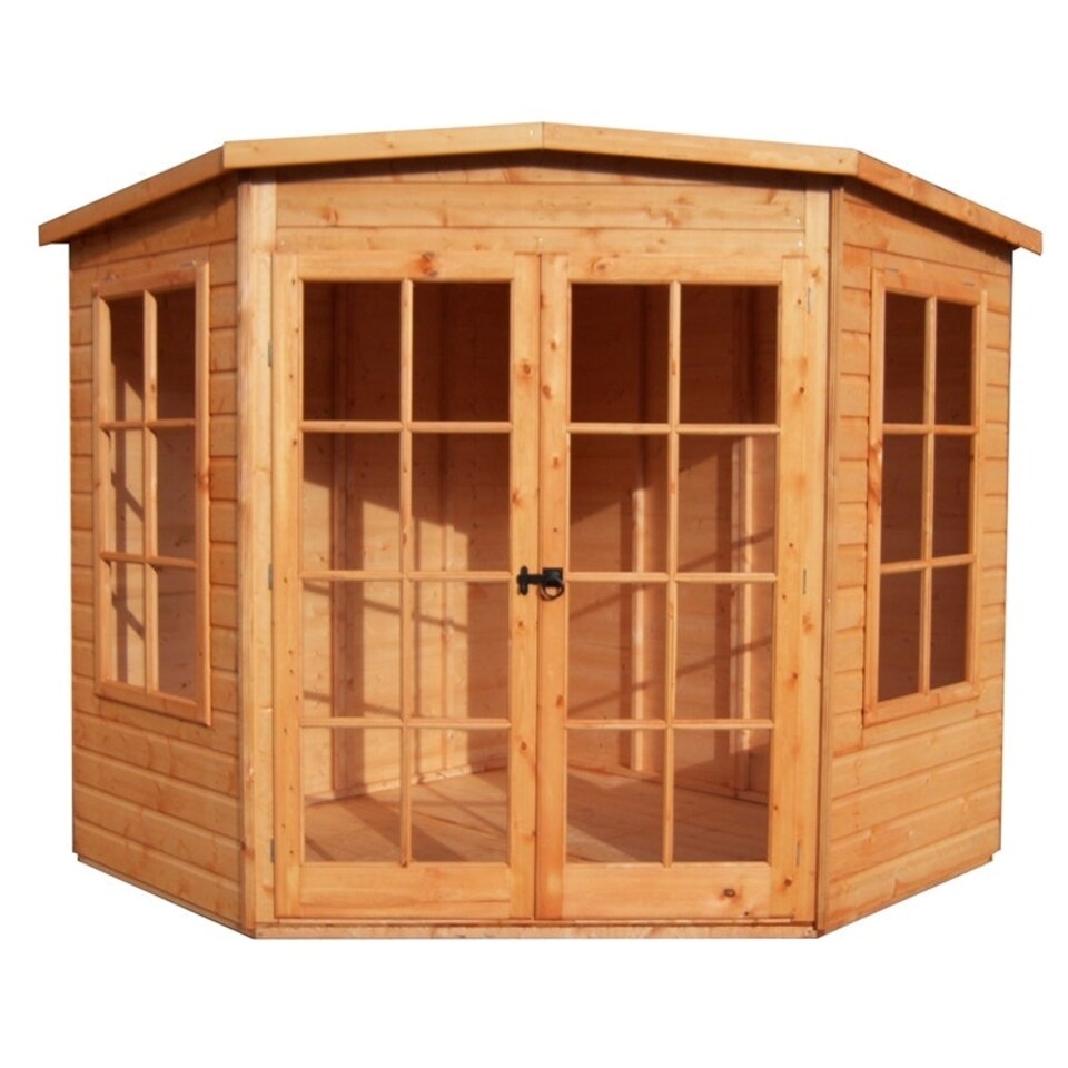 image 1 of Hampton High Spec Shiplap Summerhouse Garden Sun Room Approx 10 x 10 Feet Brown