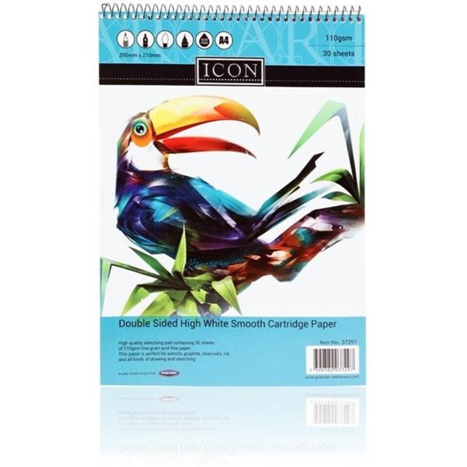 image 1 of A4 110gsm 30 Sheets Spiral Sketch Pad by Icon