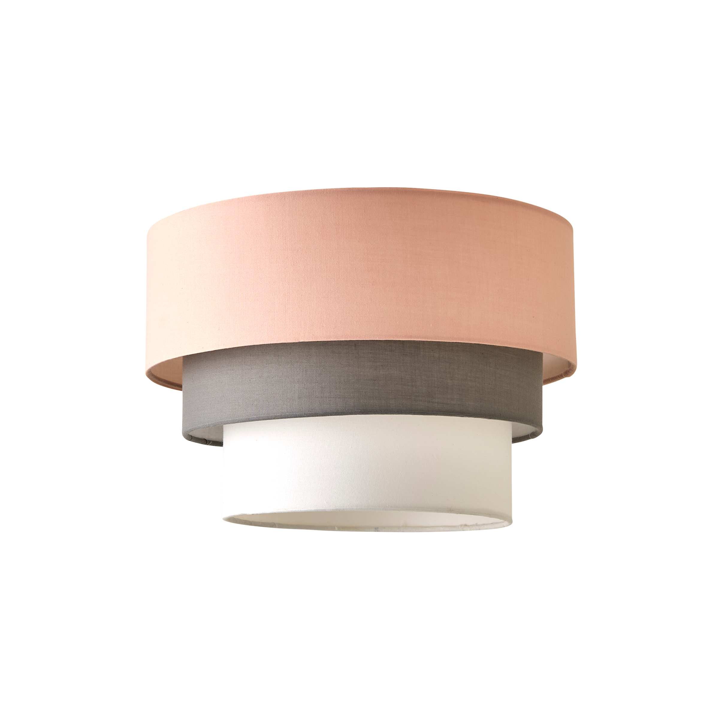 ValueLights Aztec Three Tier Easy Fit Fabric Ceiling Pendant Lamp Shade with Bulb in Pink