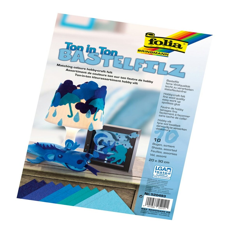 Folia 520493 Crafting felt colour gradient 20 x 30 cm, 10 sheets assorted /Stationery - Folia - SMLAC - 286273