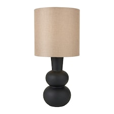 Black Curved Bottle Ceramic Table Lamp