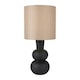 image 1 of Black Curved Bottle Ceramic Table Lamp