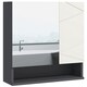 image 1 of kleankin Wall Mounted Bathroom Storage Cupboard W/ Mirror and Shelf, Light Grey