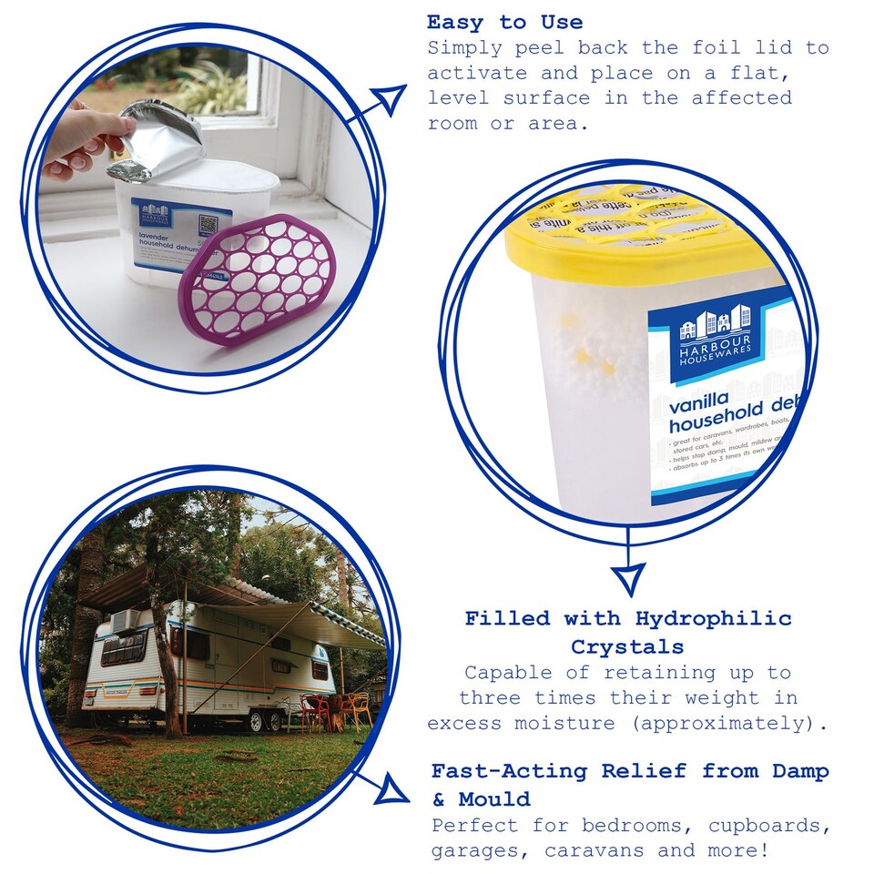 image 1 of Harbour Housewares Interior Dehumidifiers - 500ml - Ocean - Pack of 20